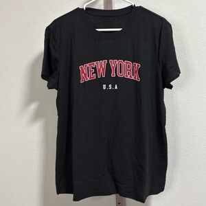 New York Black Graphic Print T-Shirt
